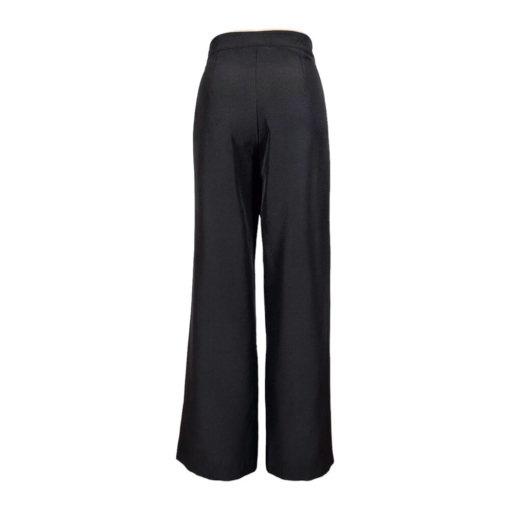 AZI Clothing Women's Wide Leg Black Dress Pants Size 6 Zipper Details NWT - Picture 3 of 3